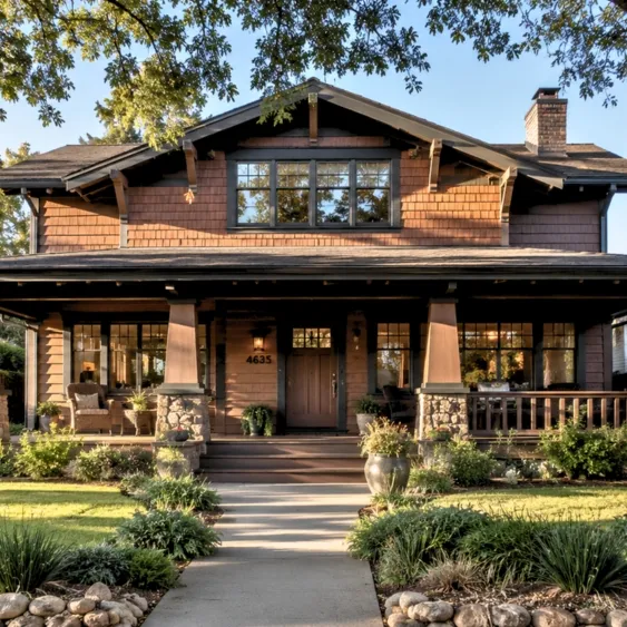 Mission Revival home with white stucco, red tile roofing, and simple arched openings