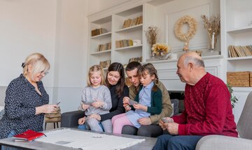 children with parents and grandparents