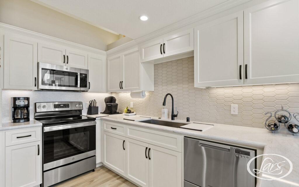 Modern kitchen in a newly built ADU in San Diego.