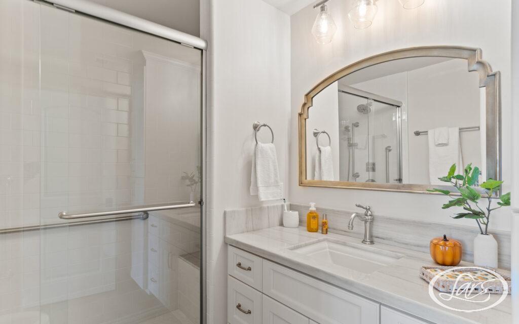 Modern bathroom in a newly built ADU.