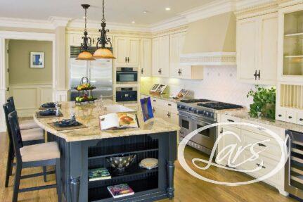 A Luxury Kitchen with Granite Island