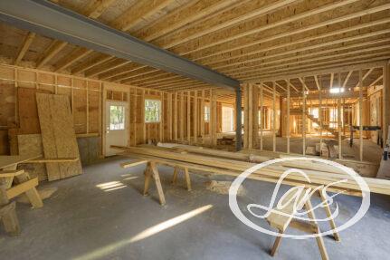 New construction addition being added to old home