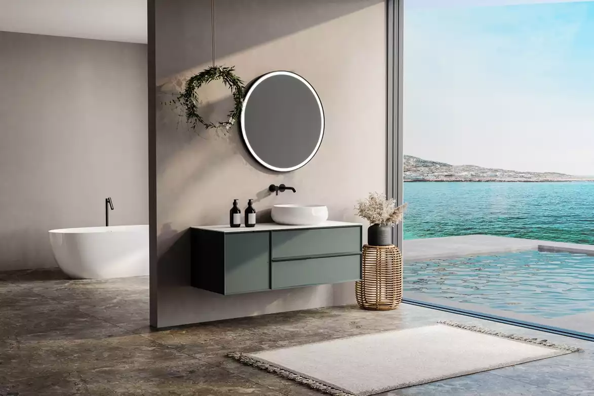 Luxurious bathroom in a coastal home