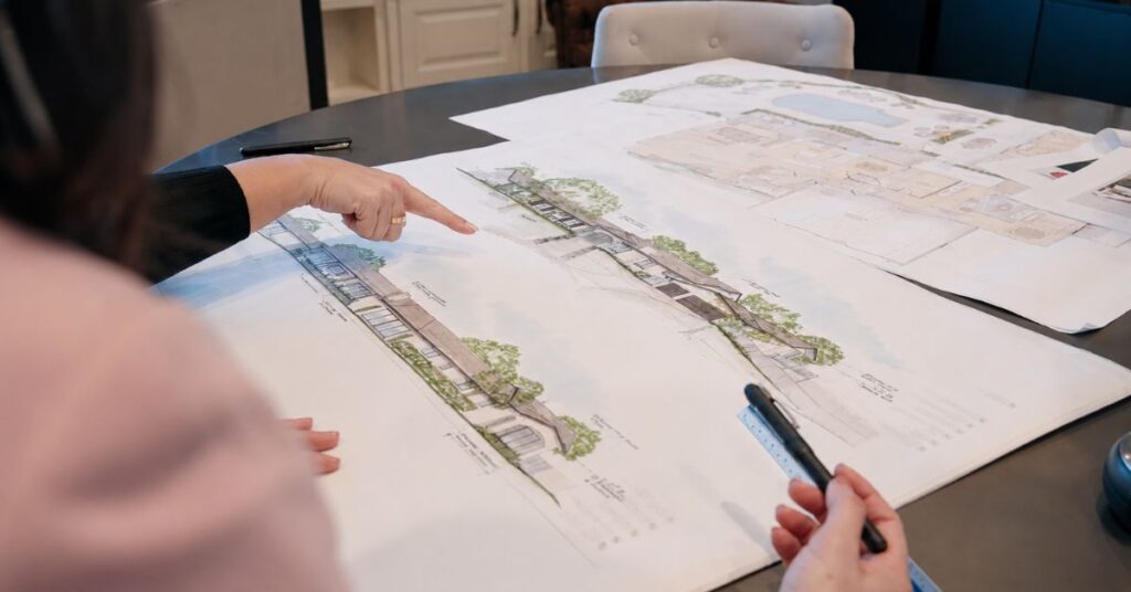 Lars design professionals reviewing residential architectural plans in San Diego