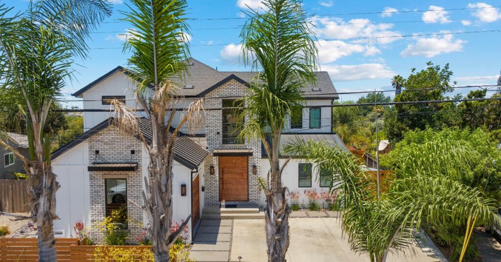 Custom remodeled luxury home in San Diego with modern architecture, updated exterior, and professionally designed landscaping