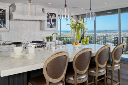 View from a custom property designed with multiple living zones and flexible space for multi-generational living.