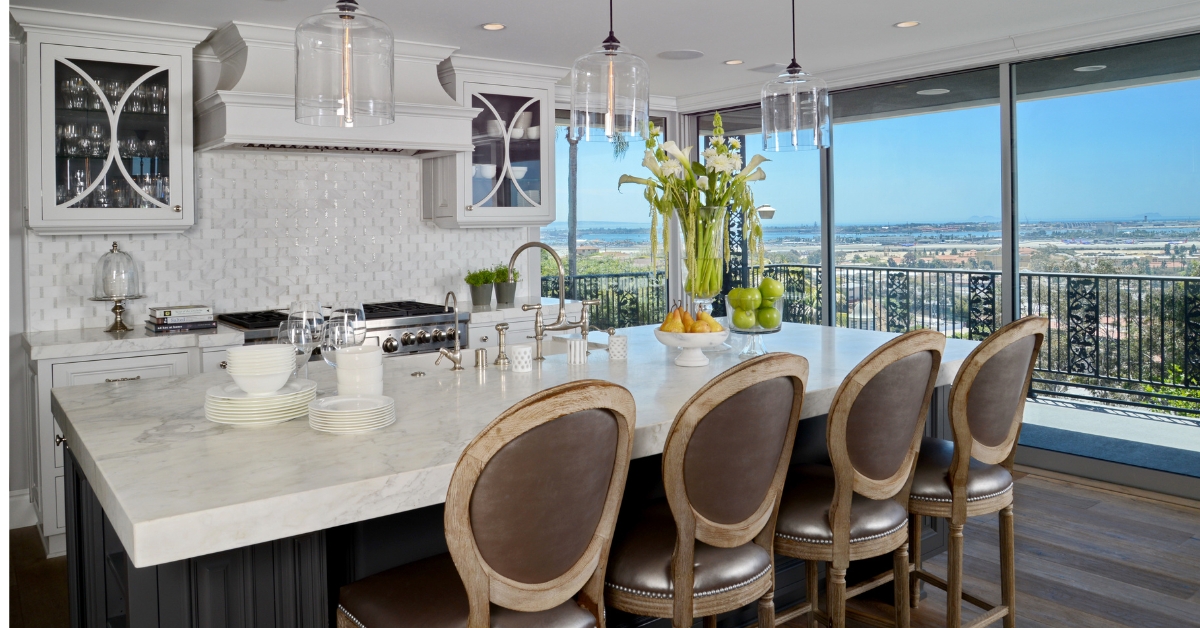 View from a custom property designed with multiple living zones and flexible space for multi-generational living.
