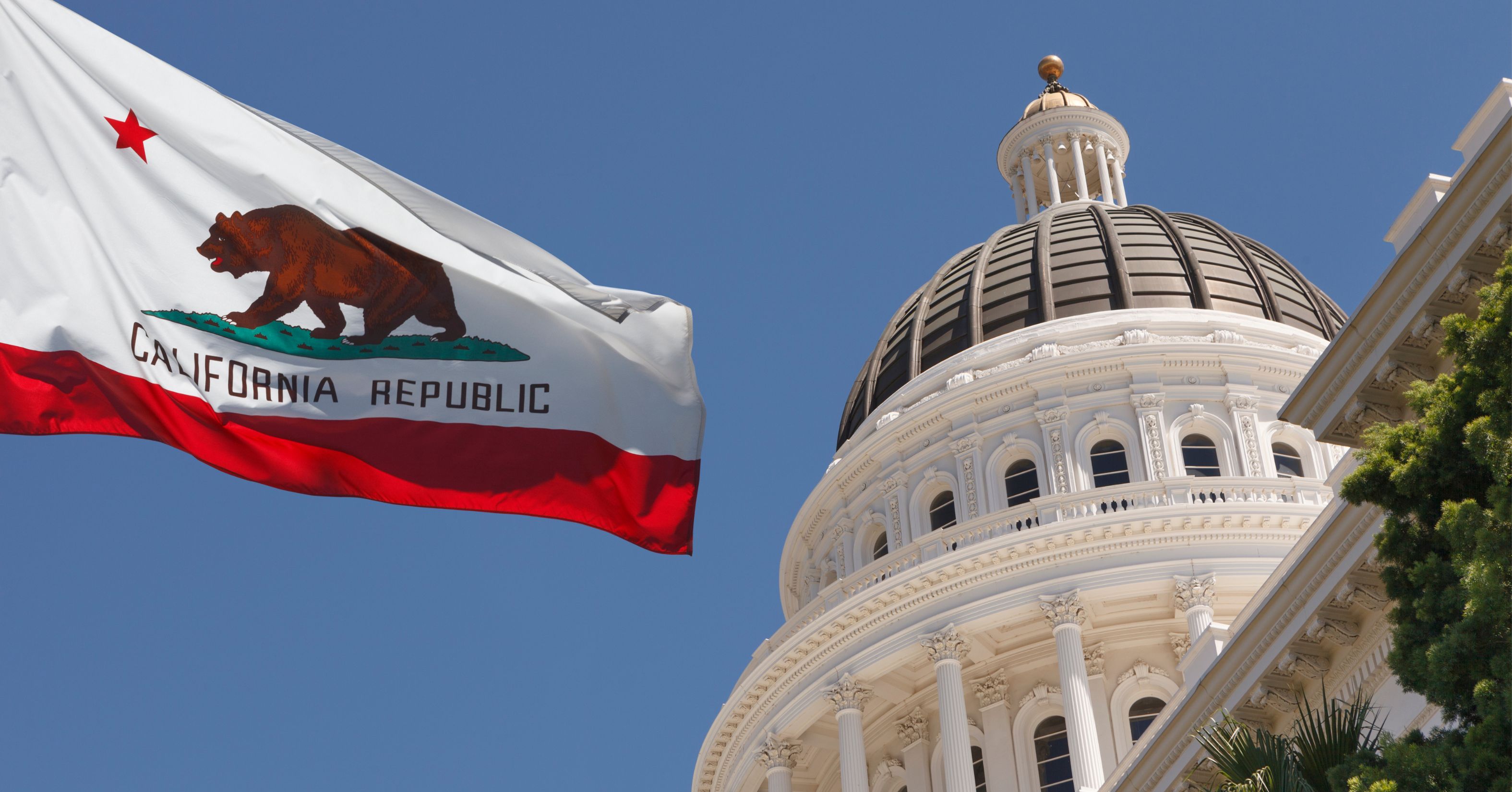 California State Capitol building and California state flag representing homeowner protection laws and contractor licensing requirements.