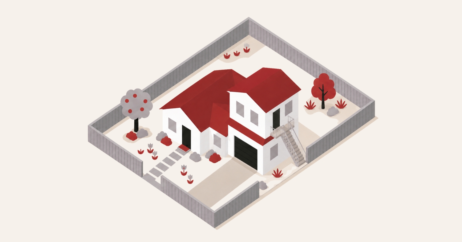 Illustration of a second-story ADU constructed above an existing garage