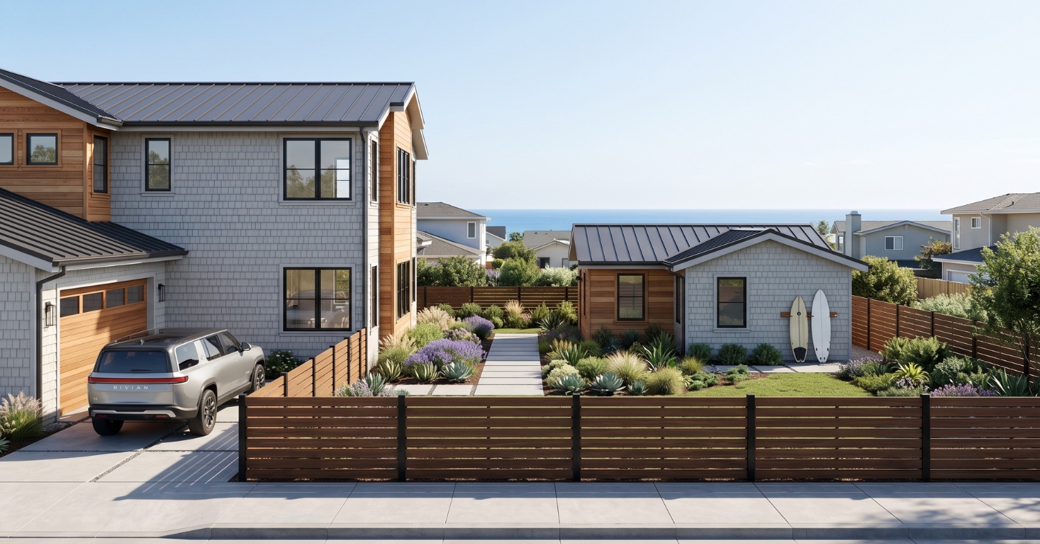 San Diego home with a detached backyard ADU representing new residential construction