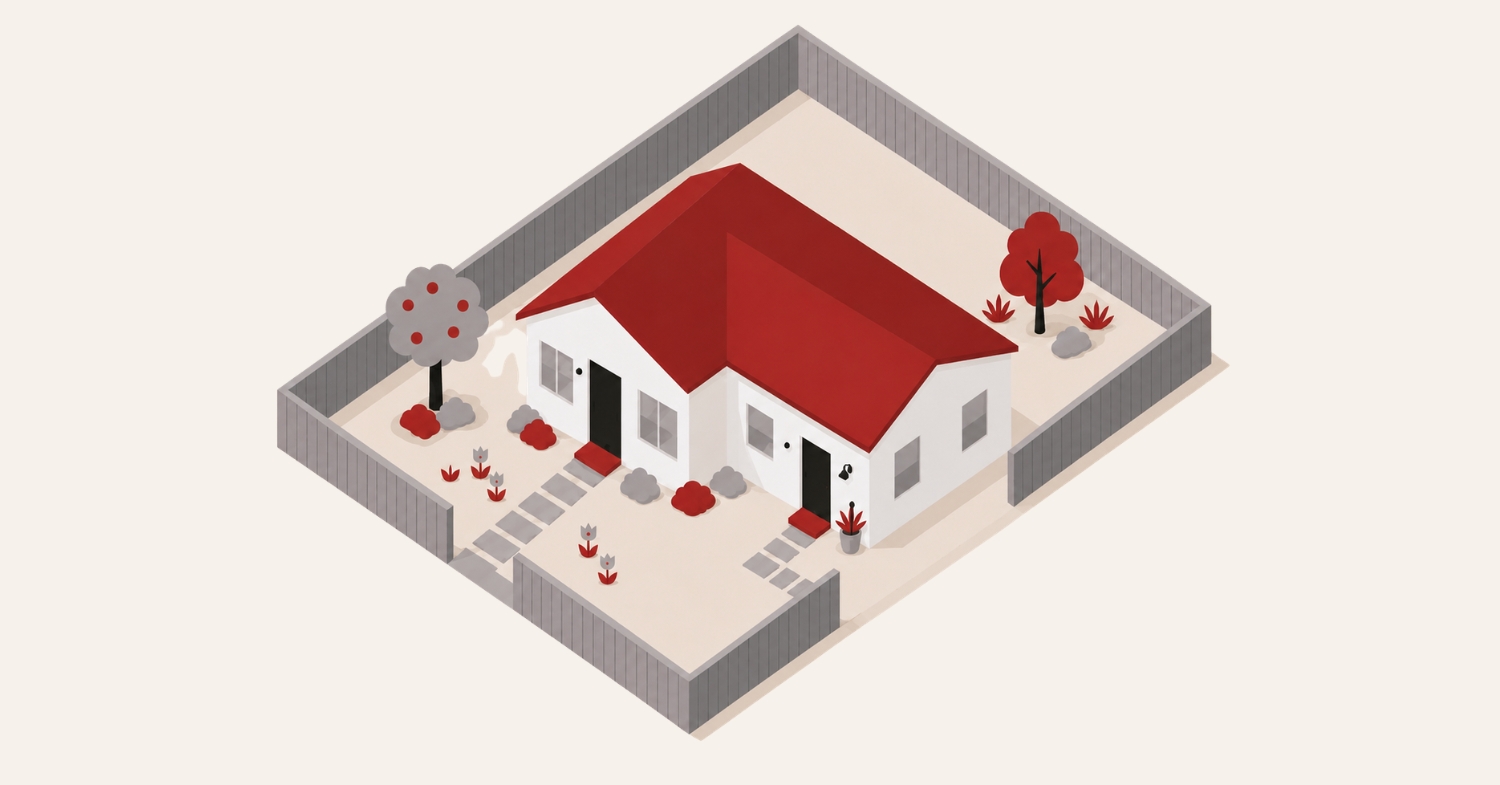 Illustration of a home with a junior accessory dwelling unit inside the primary residence